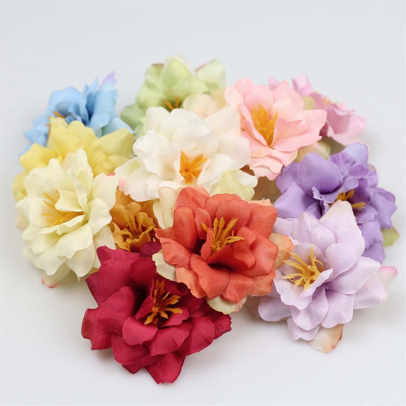 10pcs 2 Rose Fake Flower Heads in Bulk for Crafts DIY Etsy