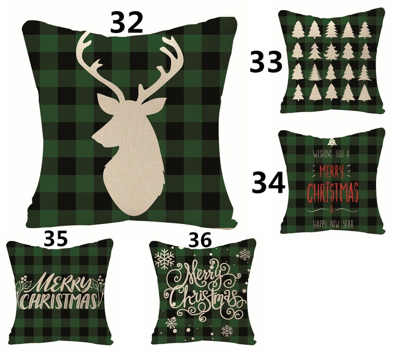 Beige Christmas Pillow Covers/cotton Linen Throw Pillow Etsy