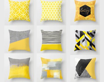 bright yellow pillow cases