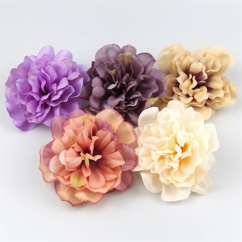 100Pcs 11cm Silk Bloom peony Artificial plastic flowers for christmas decor home wedding accessories scrapbook fake peonies diy wreath gifts