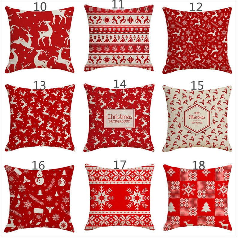 Red Christmas Pillow Cover 16 X 1618 X 1820 X 2024 X Etsy