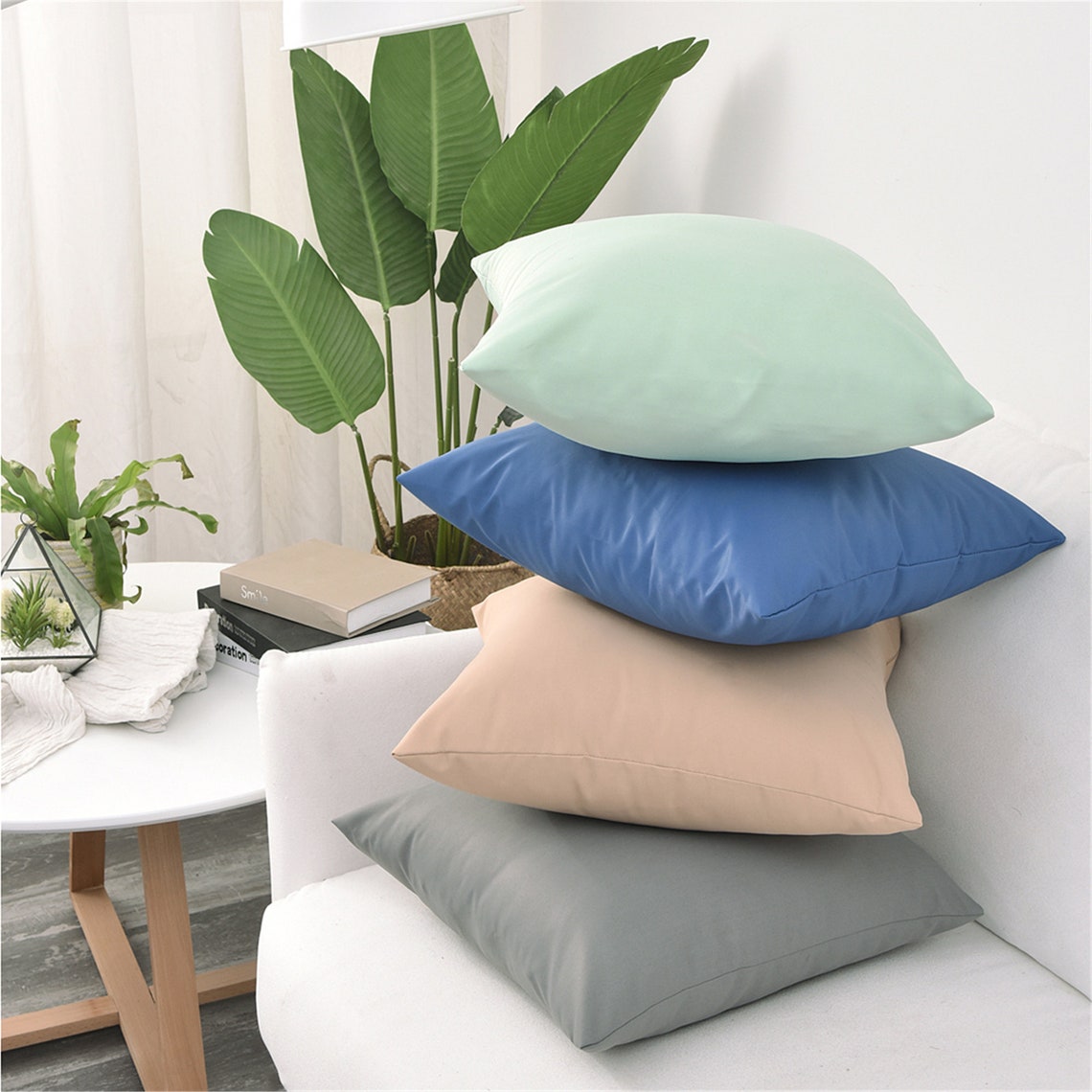 Waterproof cushion cover Solid color Indoor/Outdoord decor Etsy