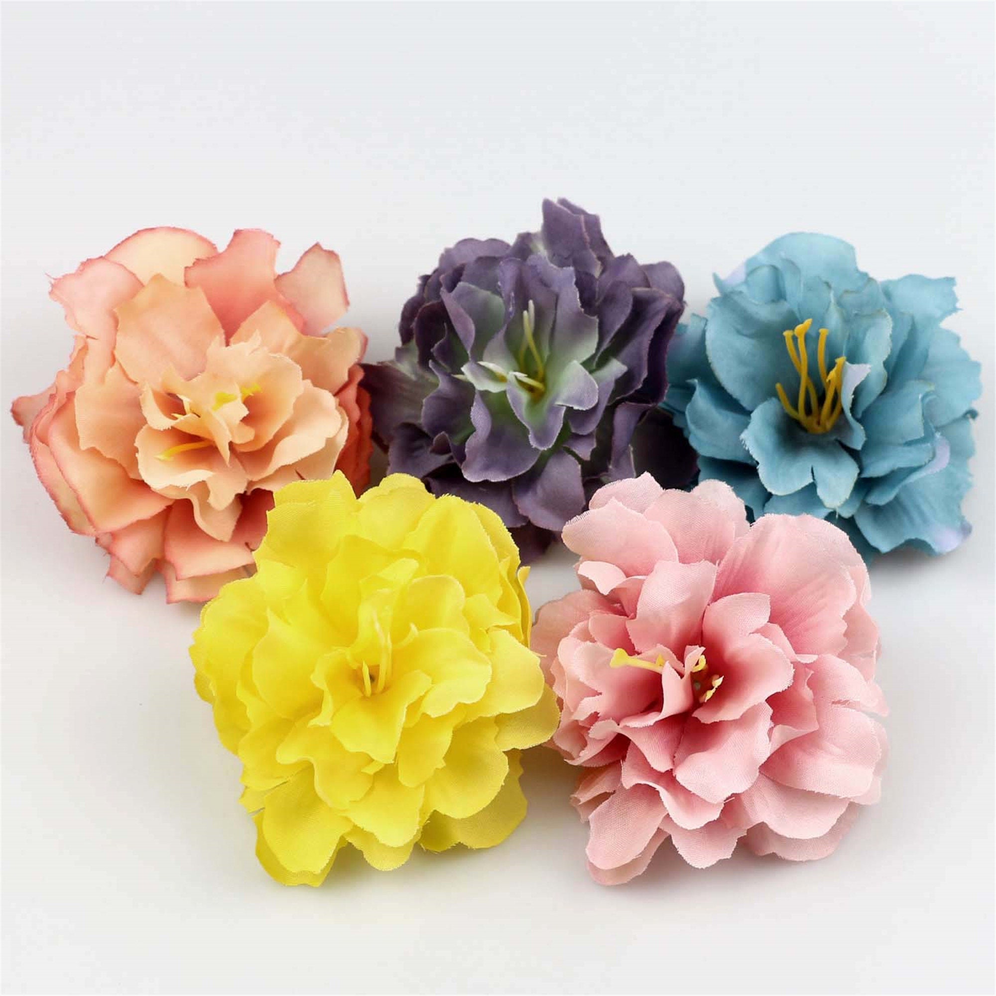 50Pc 8cm Peony Flower heads in bulk for Crafts Silk Peony Rose Etsy