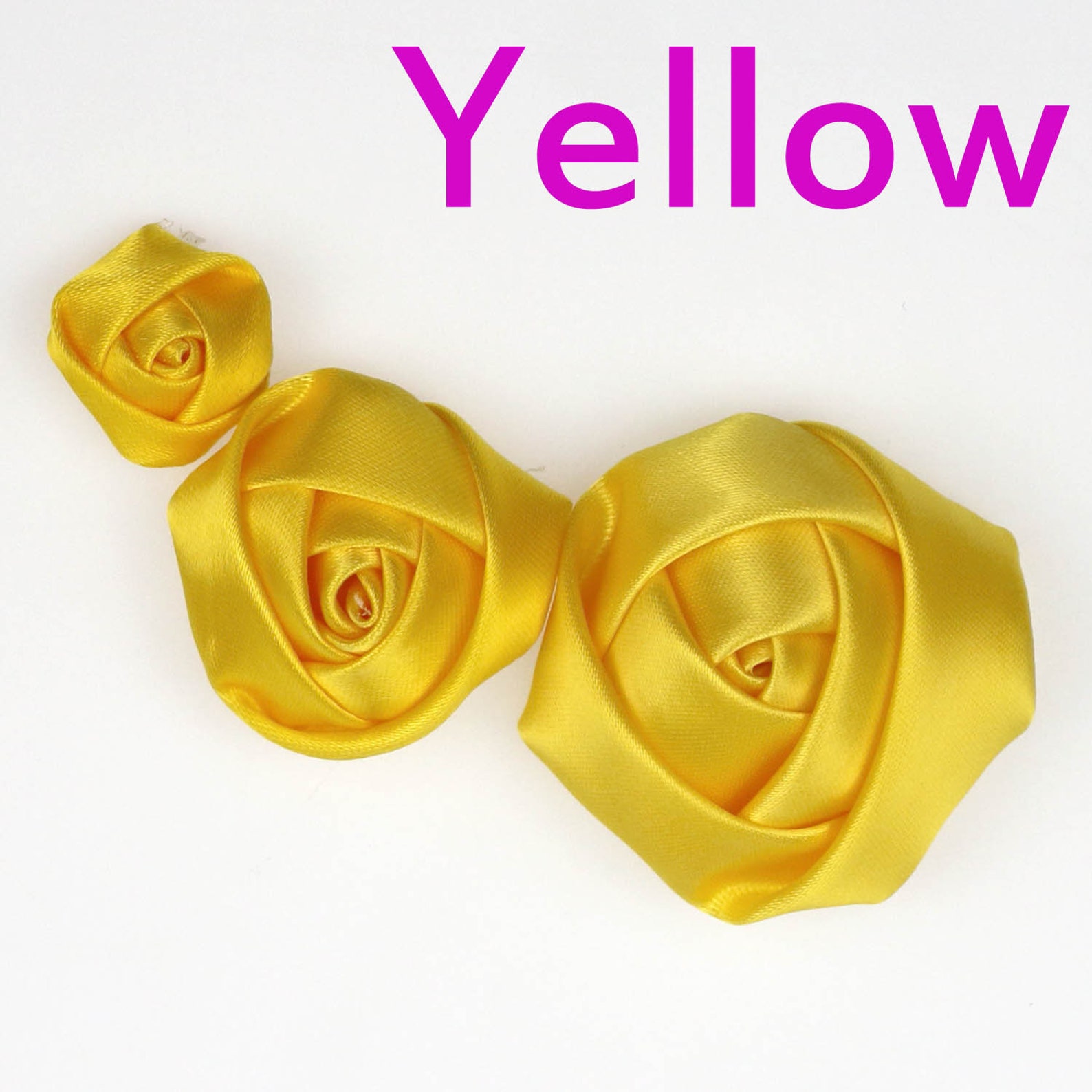 25mm/40mm/50mm Satin Ribbon Rose Flower Silk Fabric Flower Etsy