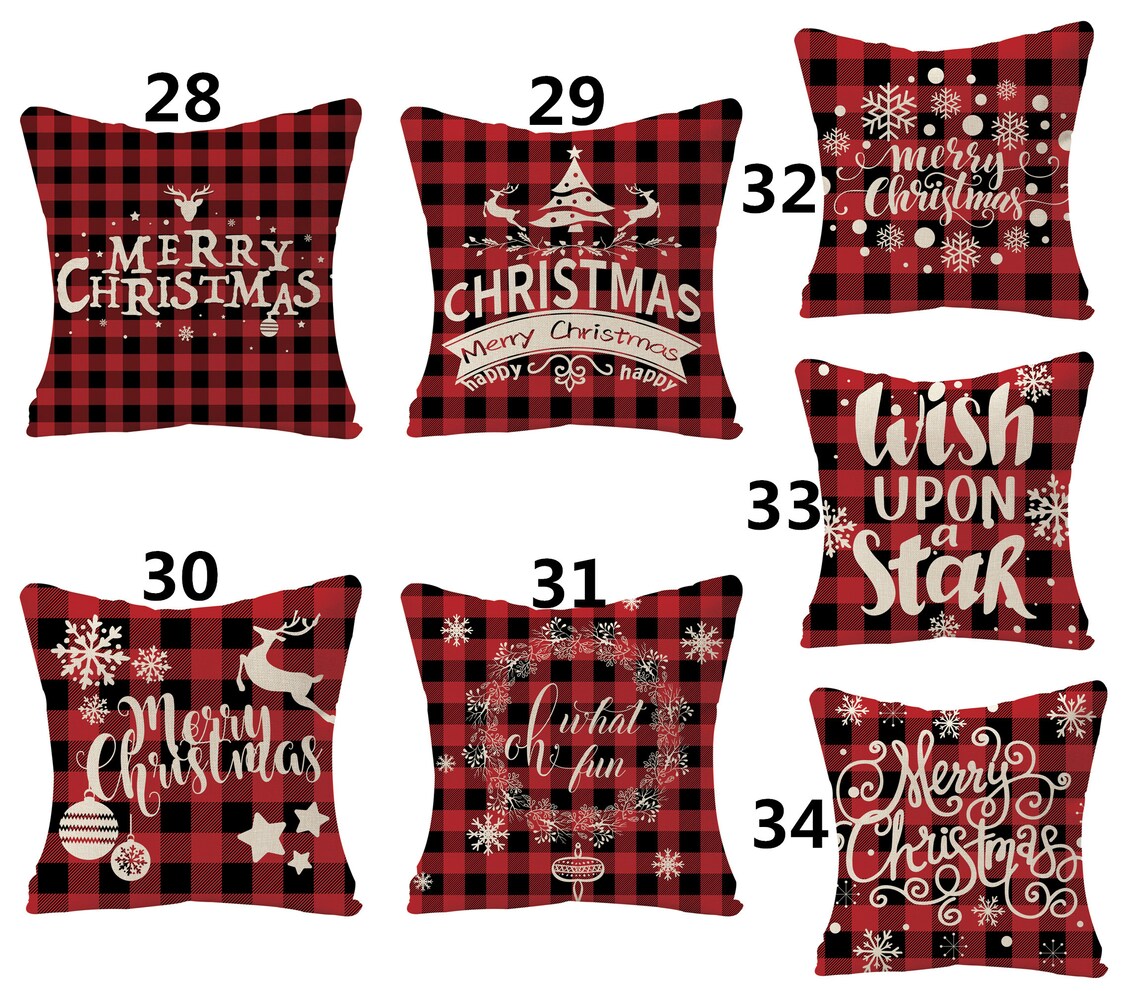 Farmhouse Christmas Pillow Covers for Christmas Decor/Throw Etsy