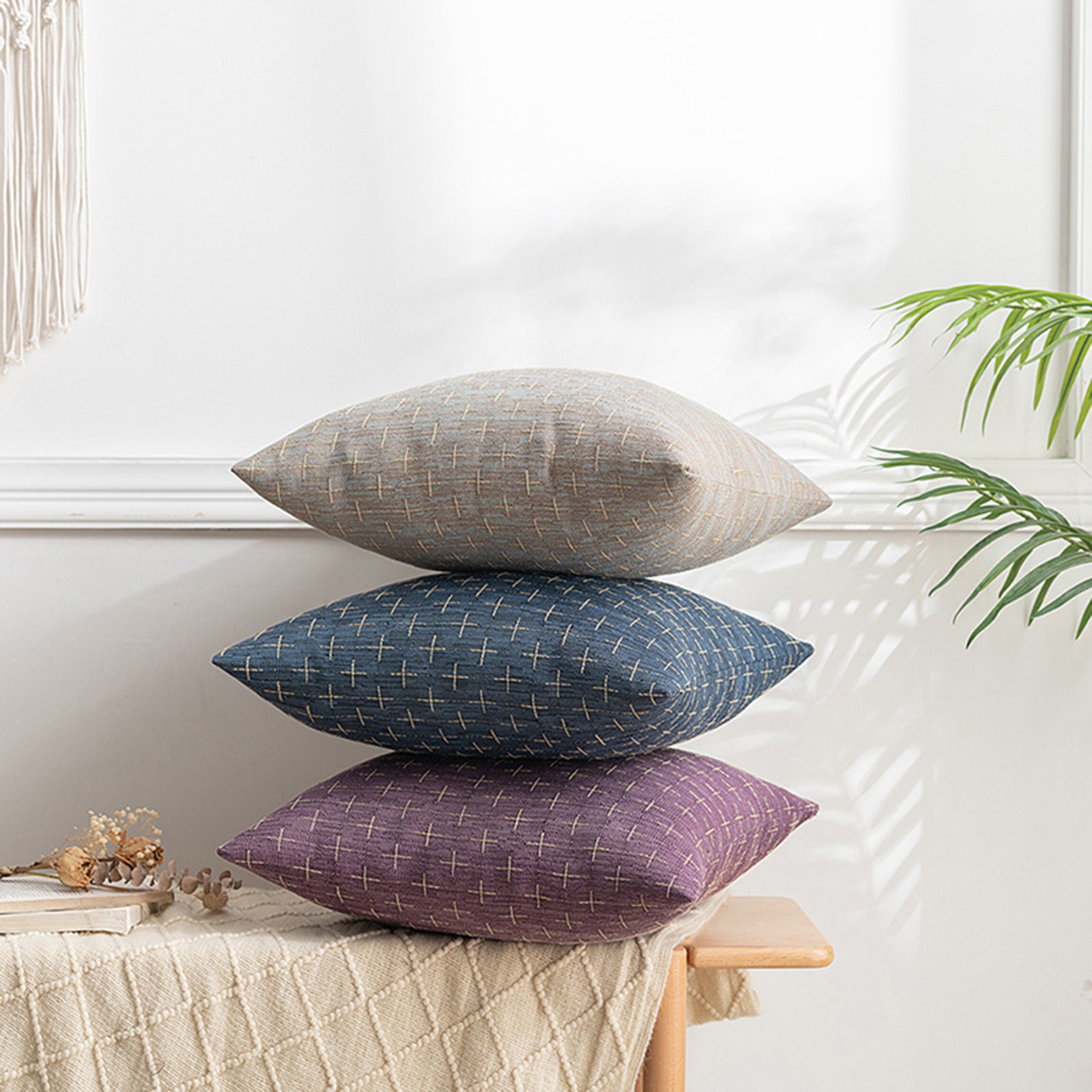 Solid Color Cotton Linen Pillow Covers 12 x 20/18 x 18 Soft Etsy