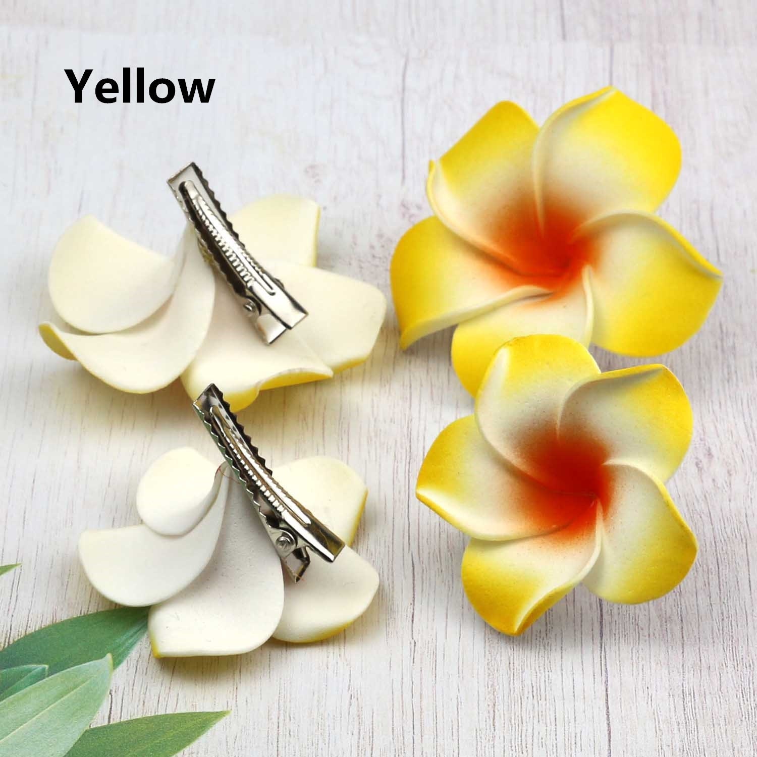 250Pcs 5cm Hawaiian Plumeria Flower Foam Hair Clip New Etsy