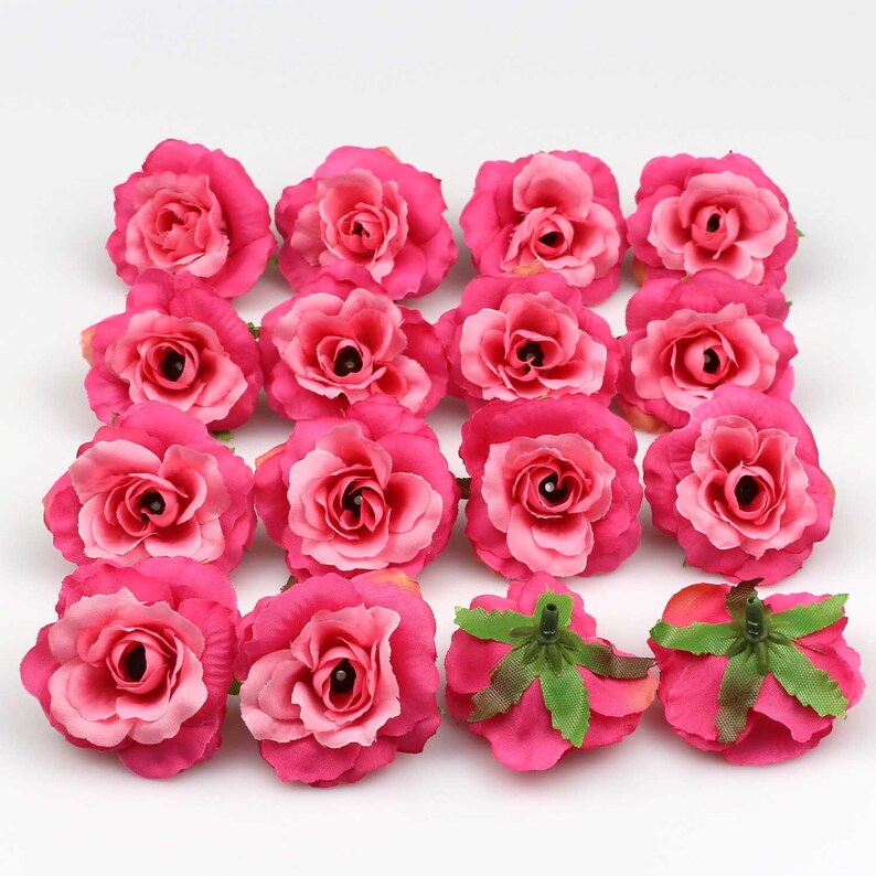 100X mini Silk Roses Heads Single Tone Artificial Silk Etsy