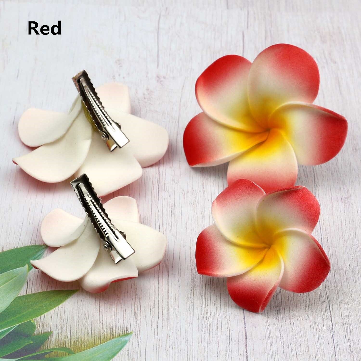 250Pcs 5cm Hawaiian Plumeria Flower Foam Hair Clip New Etsy