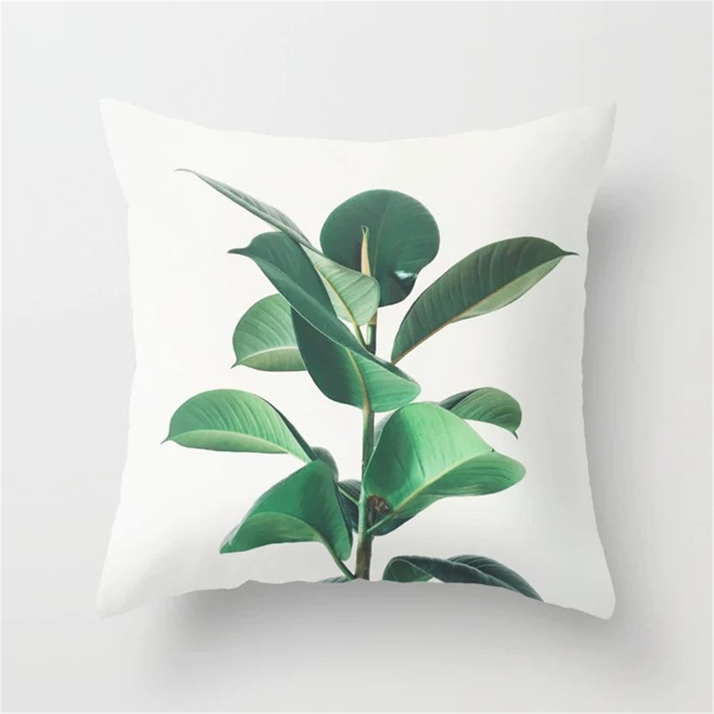 Green Leaf Pillow Covers/green With White/lumbar Etsy