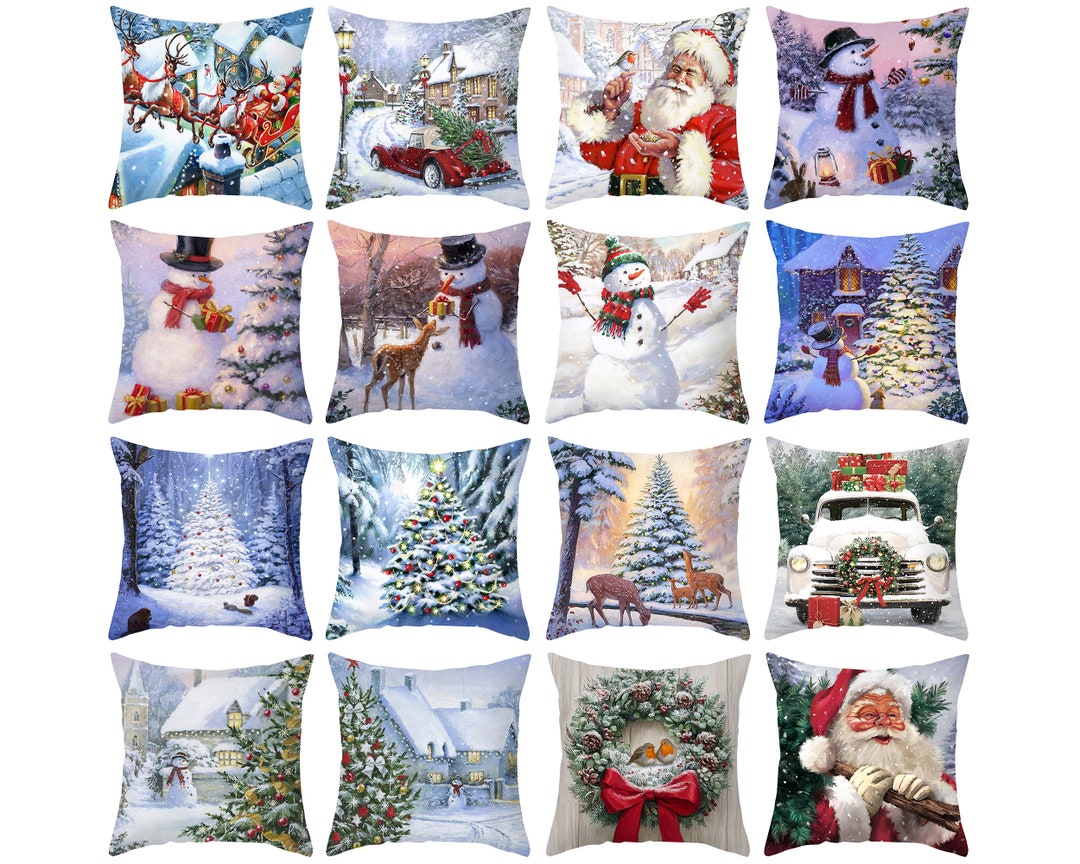 Farmhouse Winter Pillow Covers 16x16 18x18 20x20 24x24 Christmas Throw