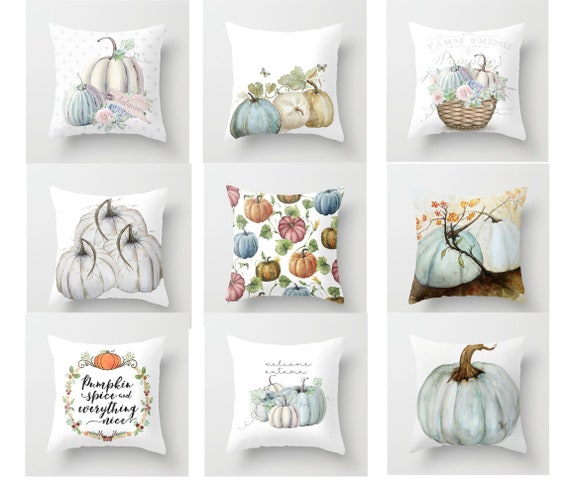 Fall Pillow Covers Set of 4, 18x18 Thanksgiving Farmhouse