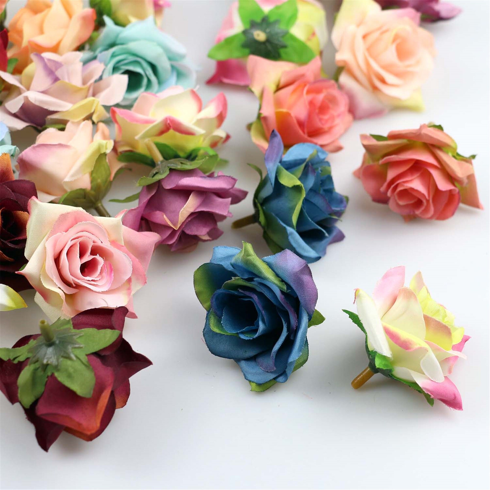 10/100Pcs 6cm Artificial Silk Rose Flower Heads For Clips Etsy