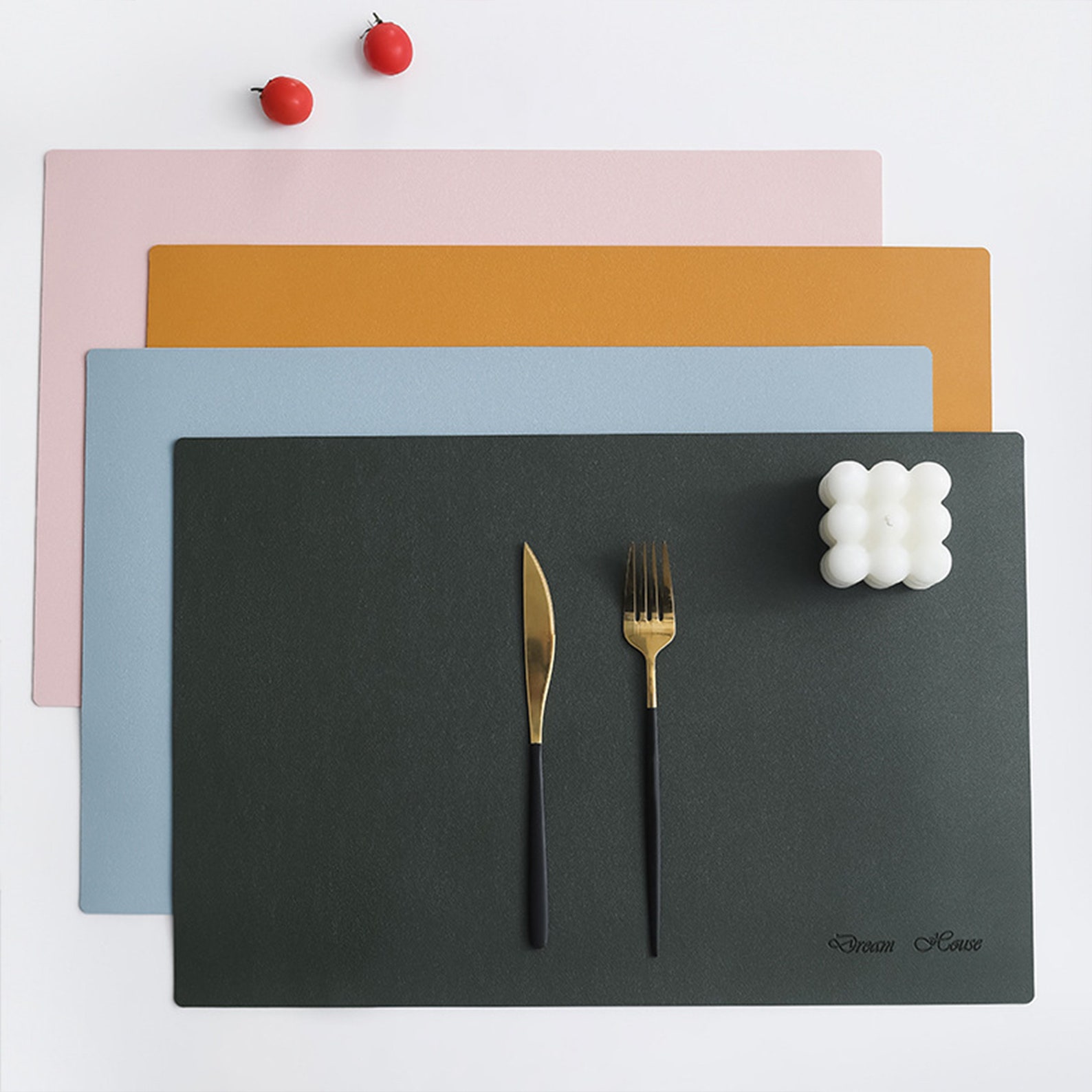 PU leather placemat rectangle/Multi colors leather Etsy