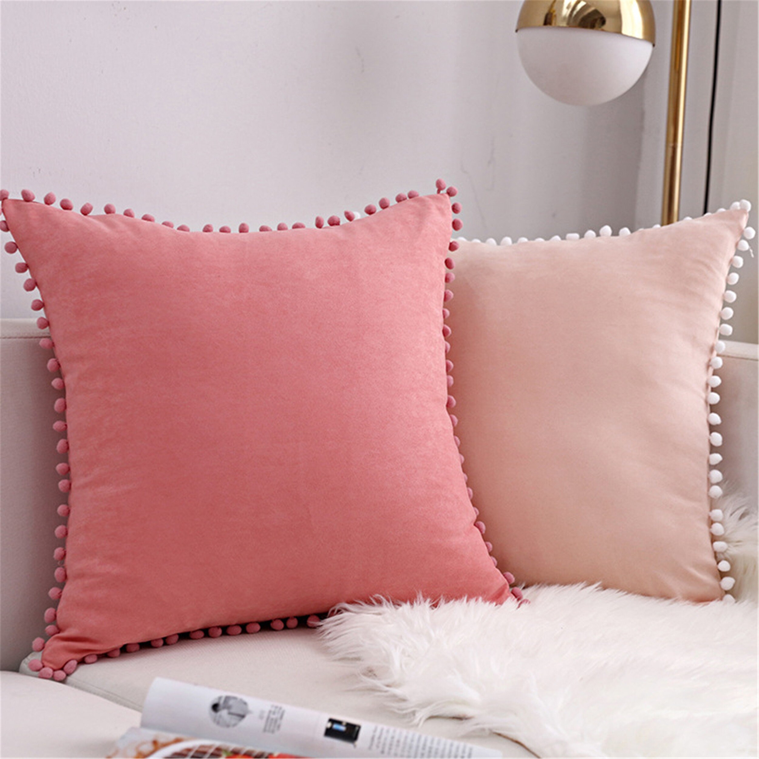 Suede Pink Pillow covers 14 x 20 20 x 20 Solid Color Etsy