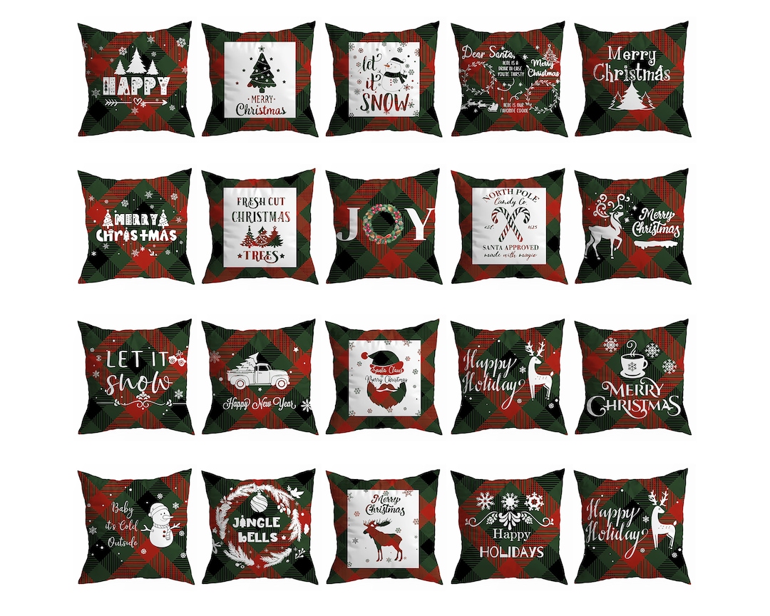 Christmas Decorations Pillow Covers 16x1618x1820x20x24x24 Etsy