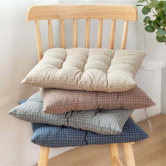 Chair Pads Cloth Cotton Linen Cushion Party Dining Chair Seat Pads Tie Sofa Pillow  Chair Seat Pads Furniture Garden Outdoor Thick Soft Chair Pads Indoor Seat  Cushions Pillows with Ties