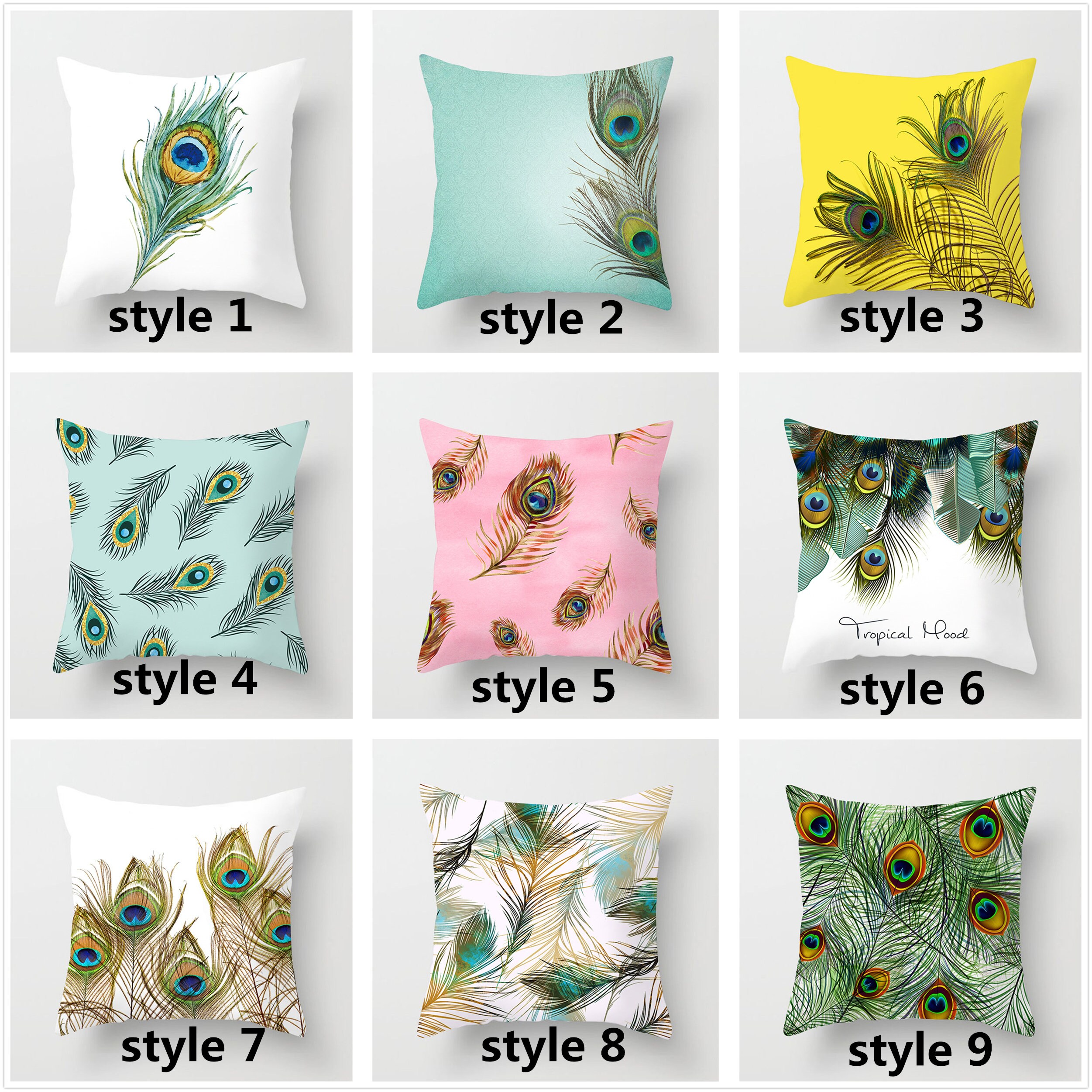 Peacock feather Pillow Covers Phoenix tail Throw Pillows Etsy