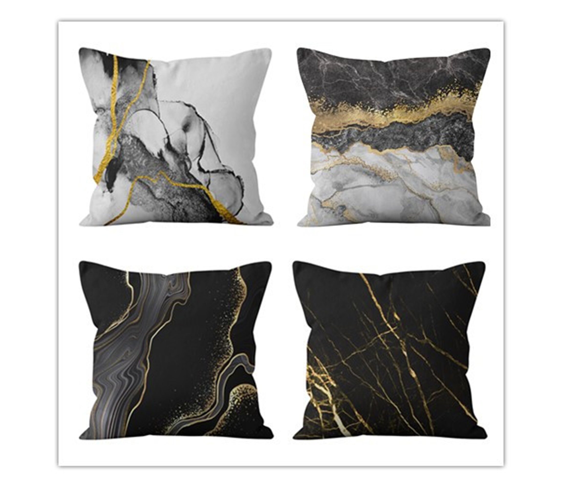 Golden Marble Pillow covers 12 x 20/16 x 16/18 x 18/20 x 20/24 Etsy
