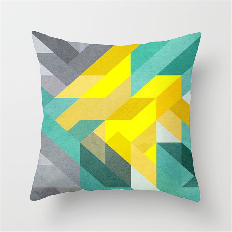Blue Geometry Pillow Covers Throw Pillow Cases/lumbar Pillow Etsy