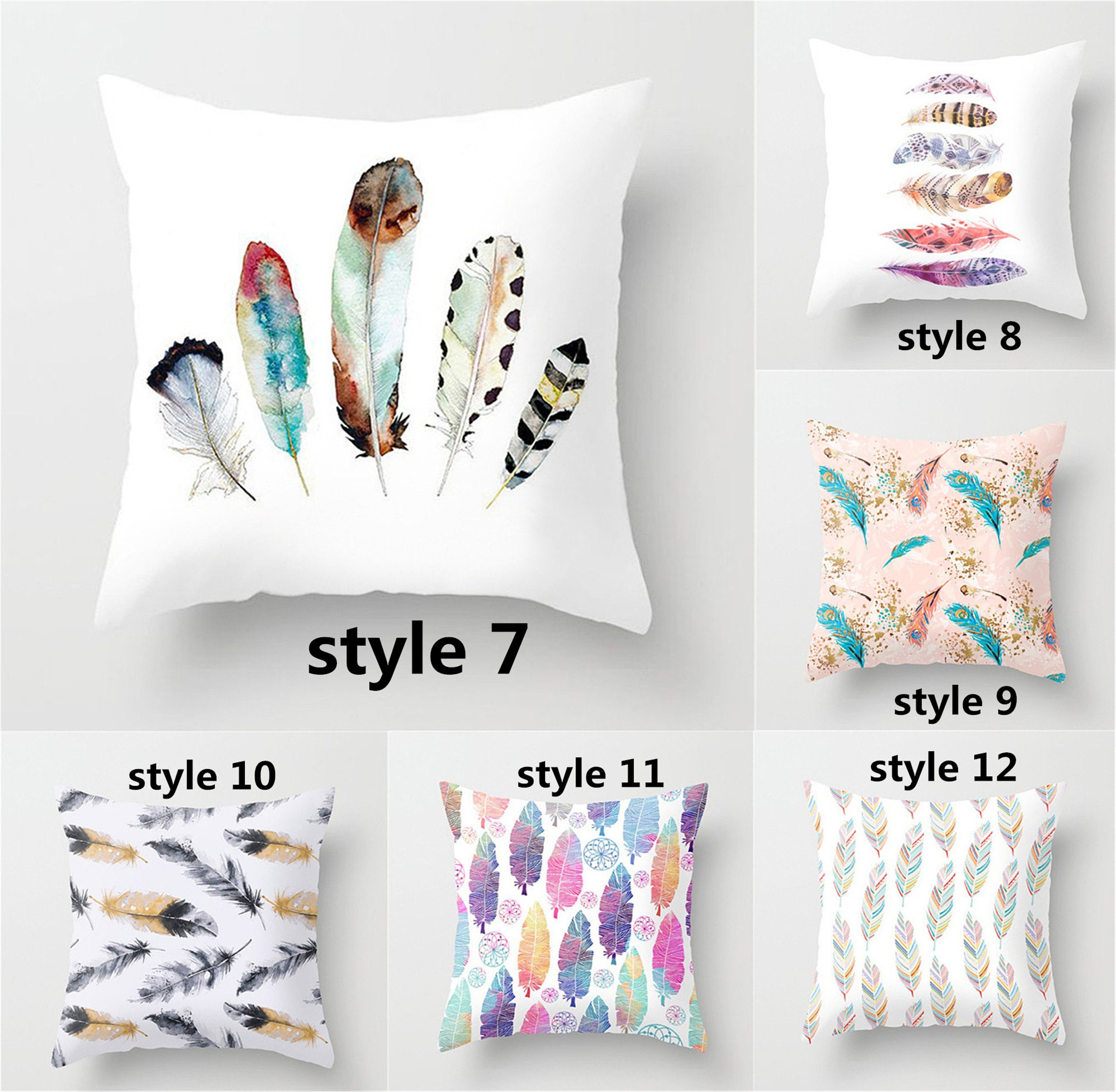 Feather Pillow Covers12 x 2016 x 1618 x 1820 x 2024 x 24 Etsy