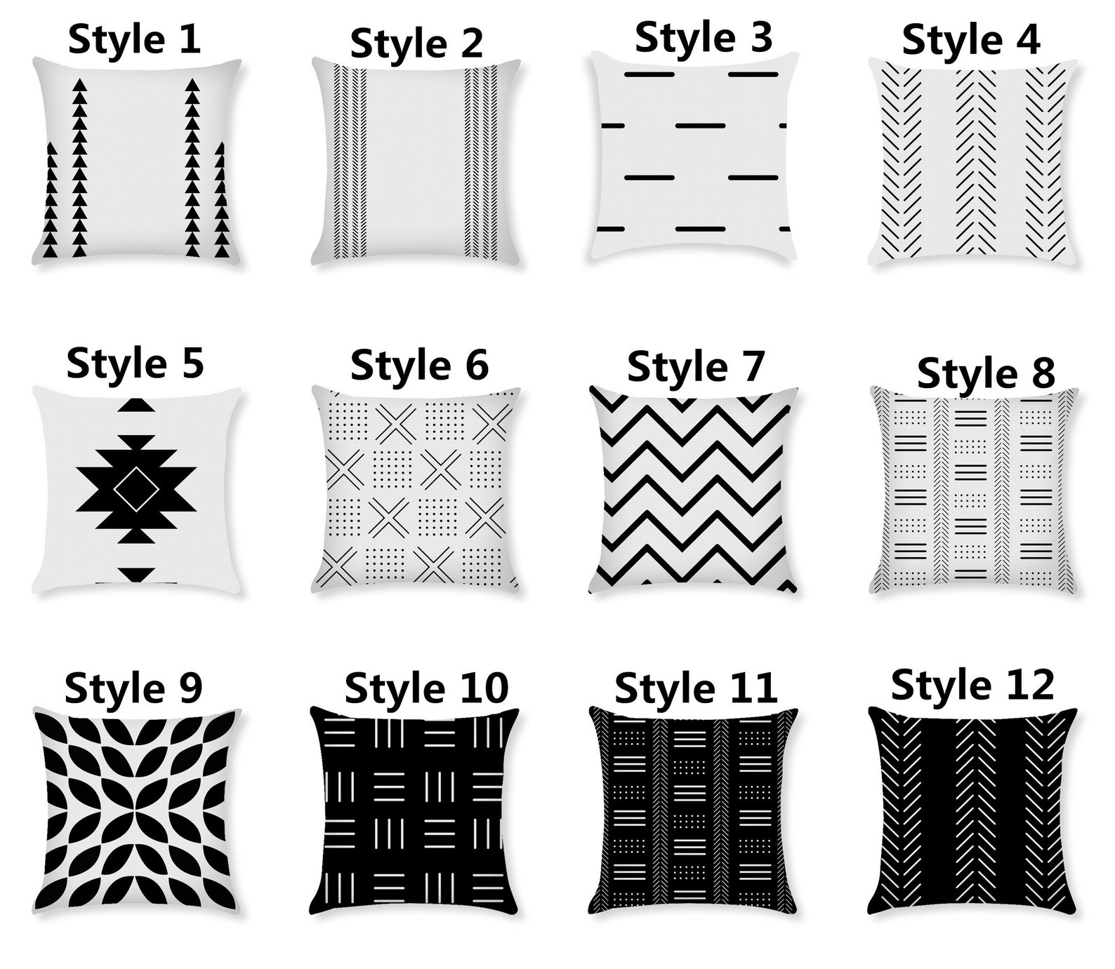 Black and White Pillow Covers/geometric Throw Pillow Coverfor Etsy