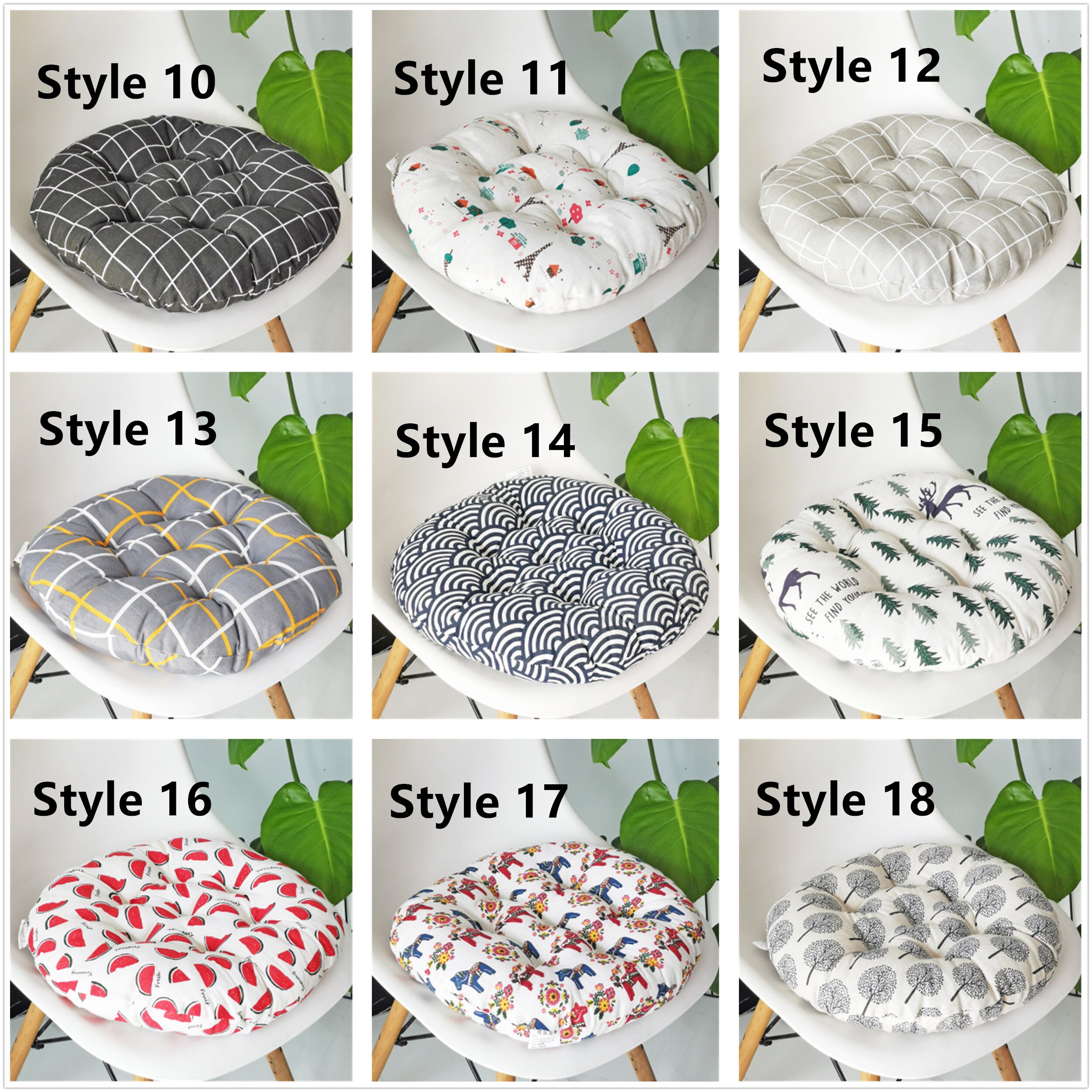 Linen Indoor Round Chair cushion/16 18 20 Etsy