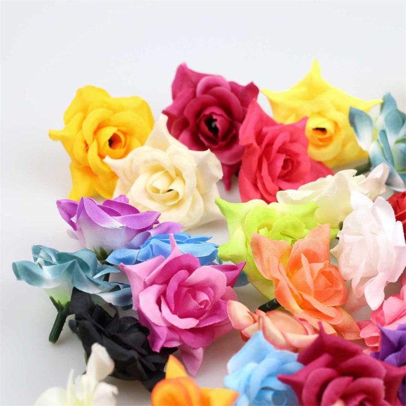 10/100pcs 2 Artificial Roses Silk Fake Roses Flower Faux Etsy