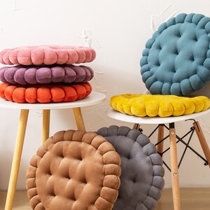 Kawaii Square Cookies Cushion Chair Soft Pad Thick Seat Cushion