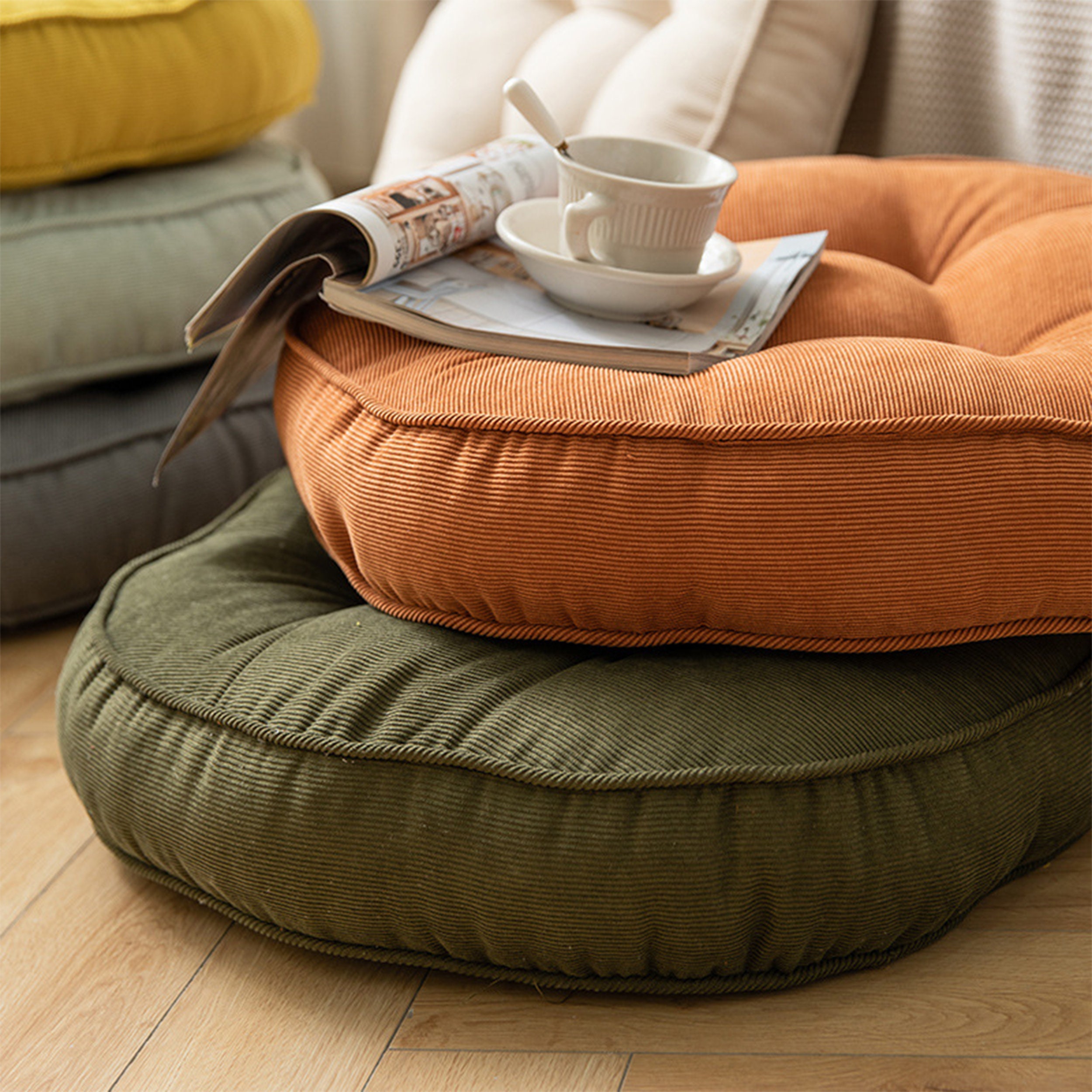 22 Thicken Corduroy Chair Cushion Round Seat Chair Cushion-square Seat  Cushion/sofa Cushion,chair Pads/meditation Chair Pad,floor Cushion 