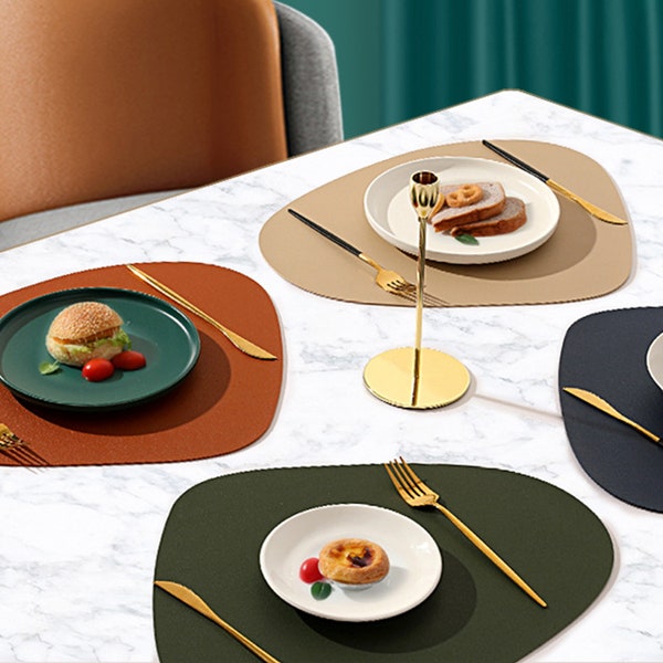 Faux Leather Round Placemats Etsy