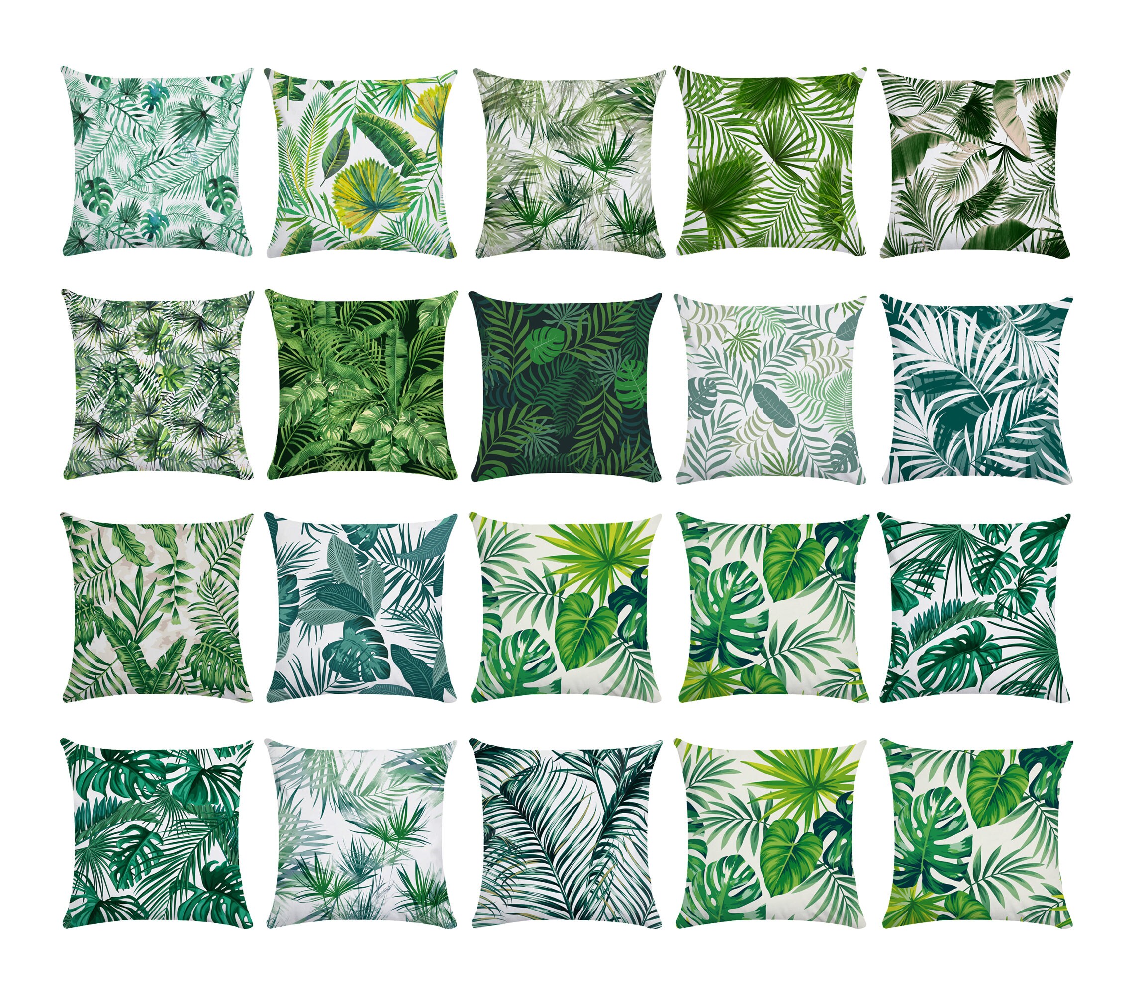 Green leaf Pillow Cover 18 x 1820 x 2024 x 24 Plant Throw Etsy