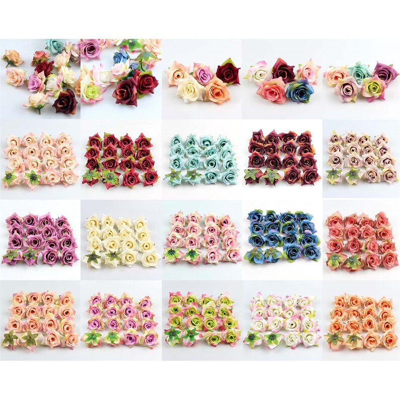 50Pcs 6cm SilK Roses Flower Head Artificial Flowers Heads for Etsy