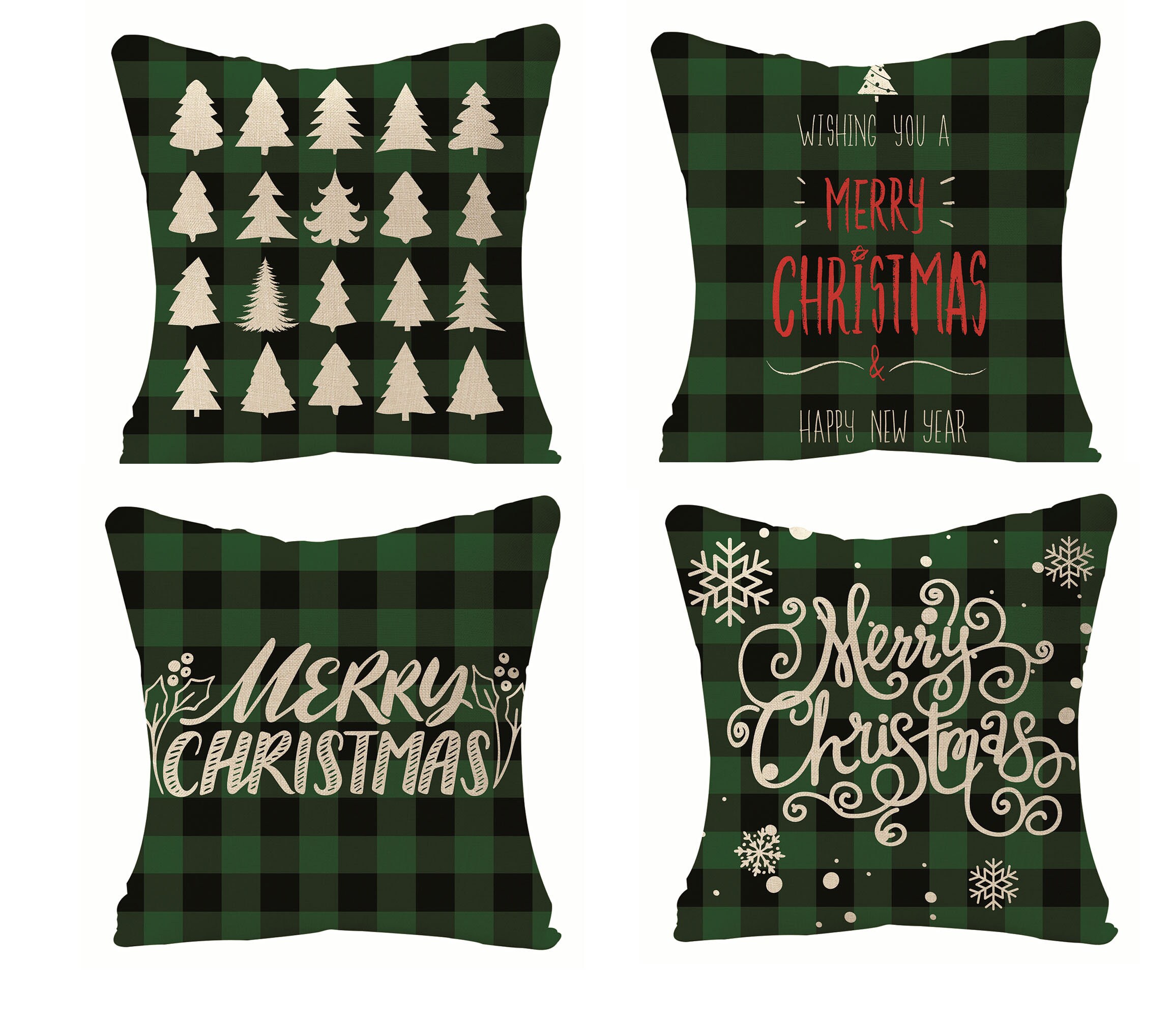 Green Christmas Pillow Covers/christmas Decoration Throw Etsy