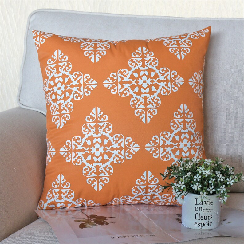 Orange Outdoor Patio Pillow Covers ANY Size/lumbar Etsy