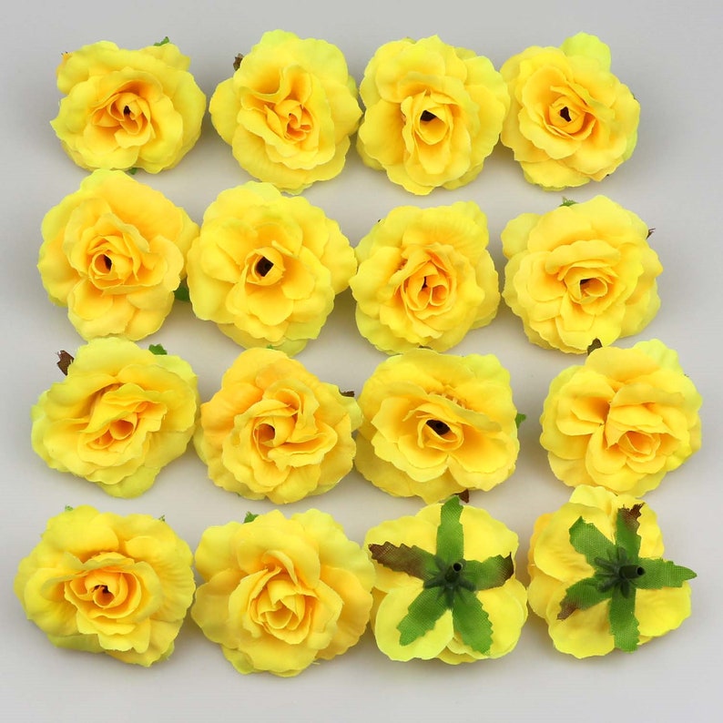 100X mini Silk Roses Heads Single Tone Artificial Silk Etsy
