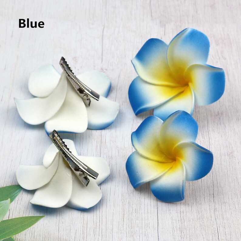 250Pcs 5cm Hawaiian Plumeria Flower Foam Hair Clip New Etsy