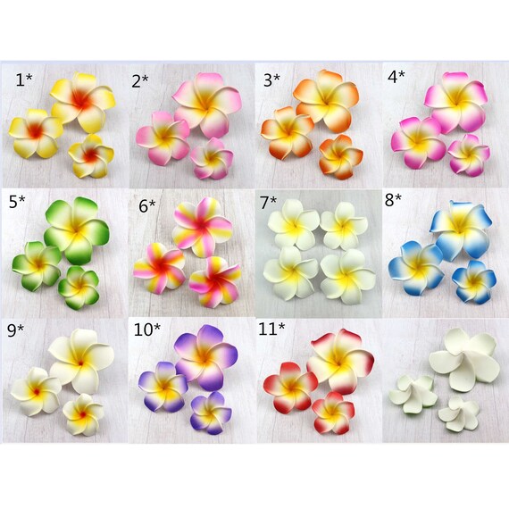 50//100P Foam Small Plumeria Lot Artificial flower Heads Hawaiian Foam Frangipani