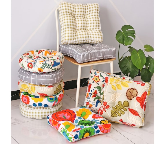 Square/round Chair Cushion/16 18 20 Thick Cotton Linen Round Cushion Chair  Seat Cushions/armchairs,chair Pads Cushion,floor Cushion 