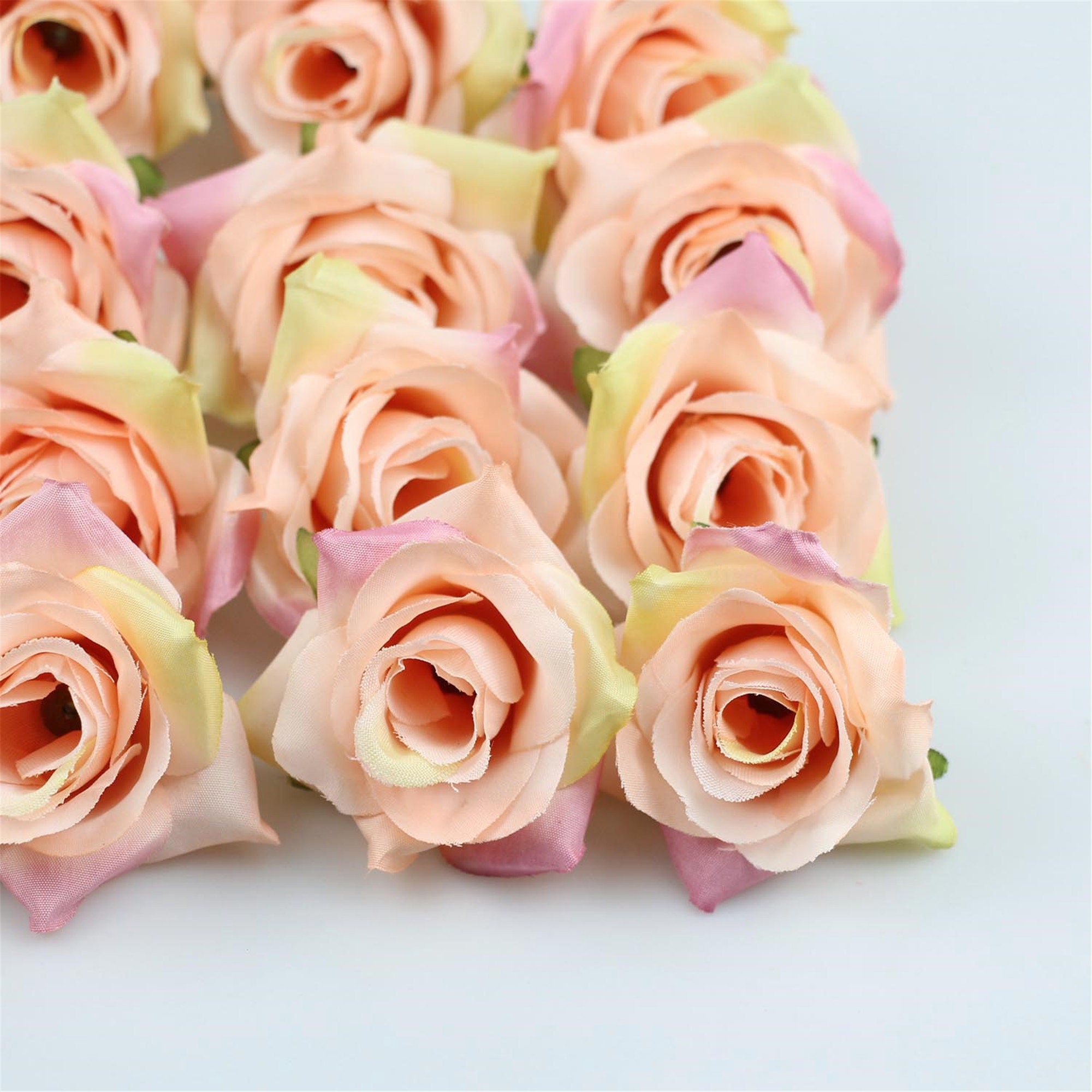 10/100Pcs 6cm Artificial Silk Rose Flower Heads For Clips Etsy