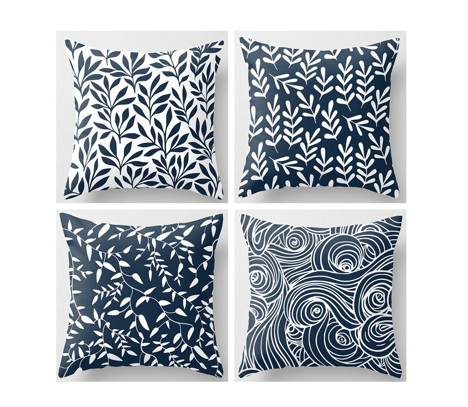 Abstract Art Navy Pillow Cover/throw Pillow Casefor Home Etsy