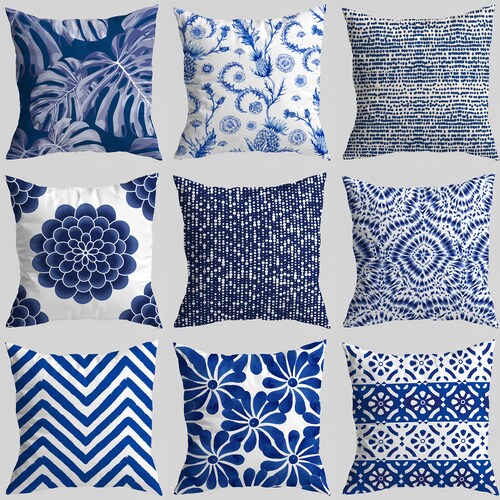 Vintage Blue&white Pillow Cover Cushion Covers 16x16 18x18 Etsy UK