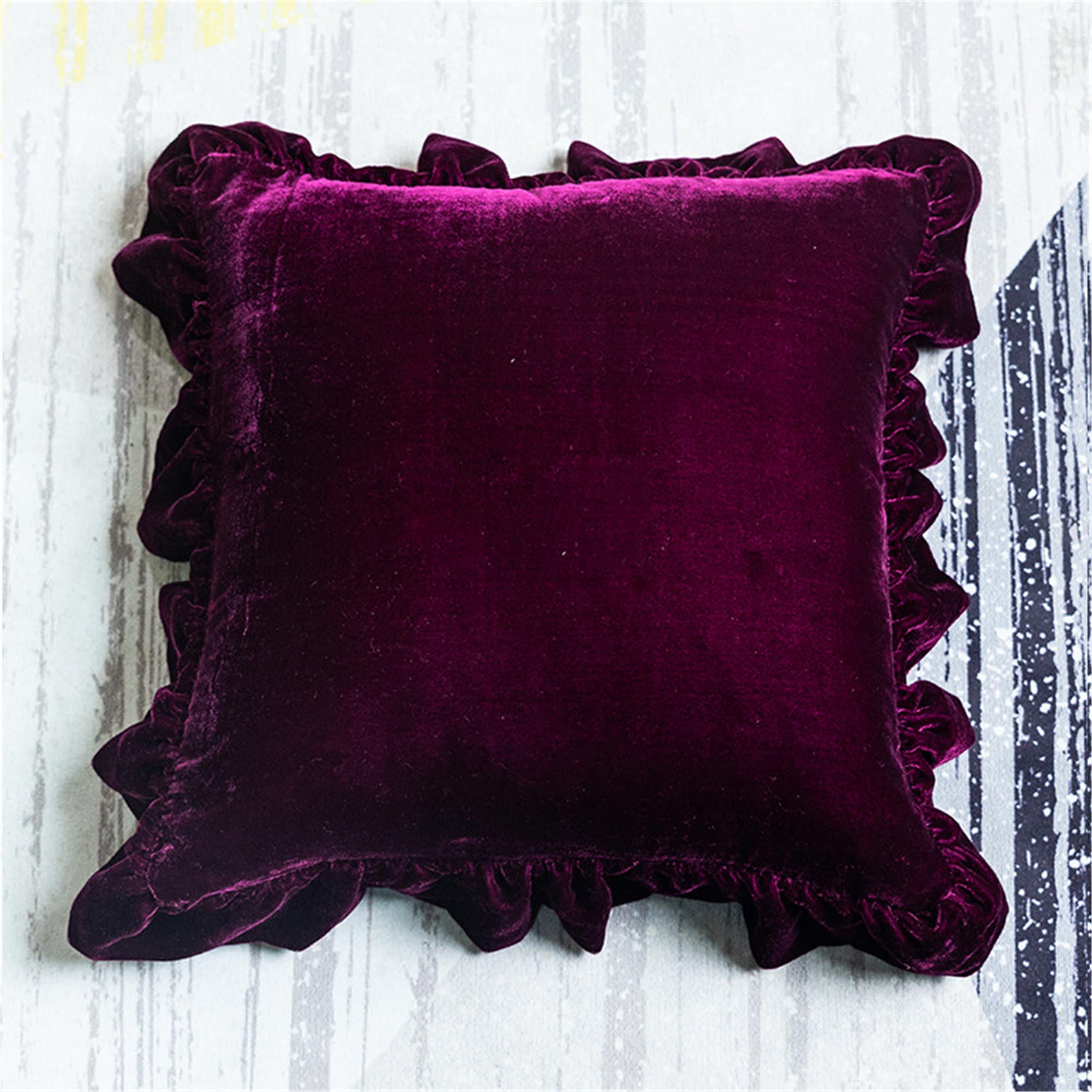 Velvet Pillow covers 12 x 2018 x18 Single color Ruffle Throw Etsy