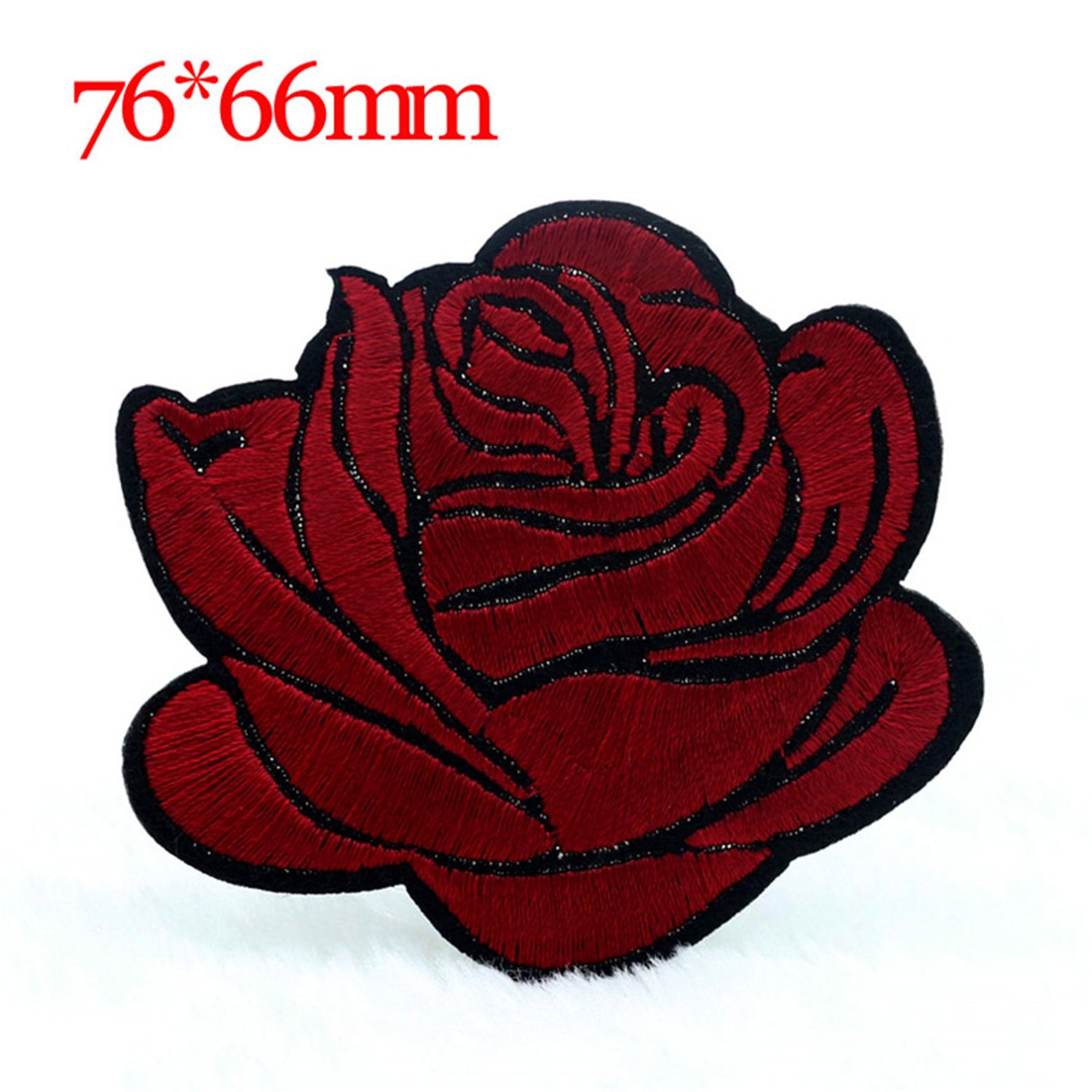 Burgundy Rose Patch Iron on Patch Sew On Patch Embroidered | Etsy