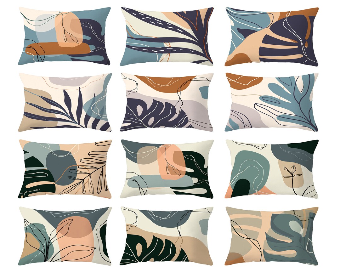 Abstract Lumbar Pillow Cover Long Pillow Cases 12 X 2016 X Etsy