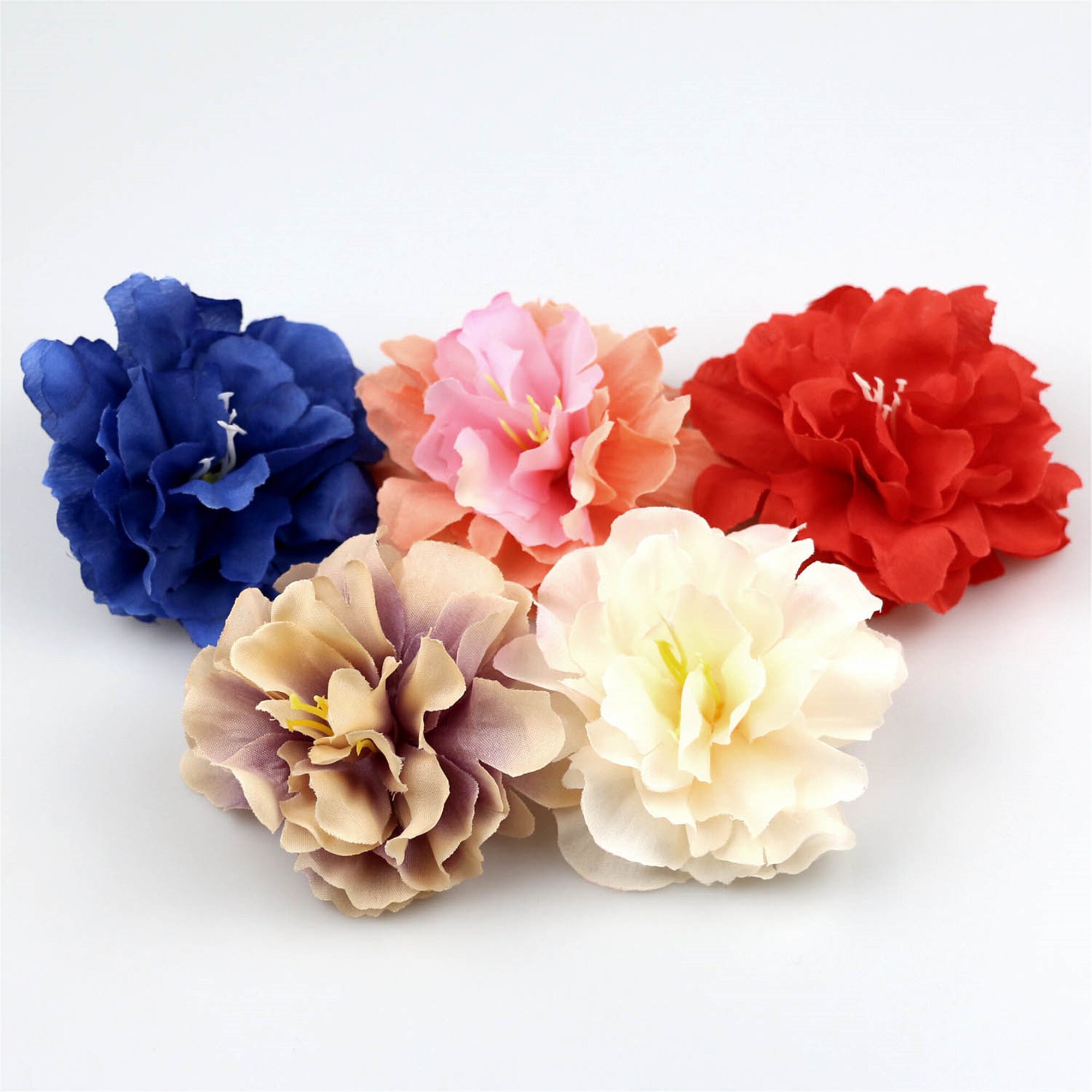 50Pc 8cm Peony Flower heads in bulk for Crafts Silk Peony Rose Etsy
