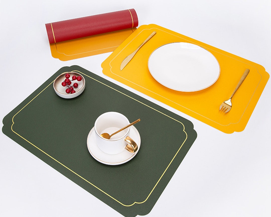 Faux Leather Placemat,double Sided Placemats,pu Placemats/washable