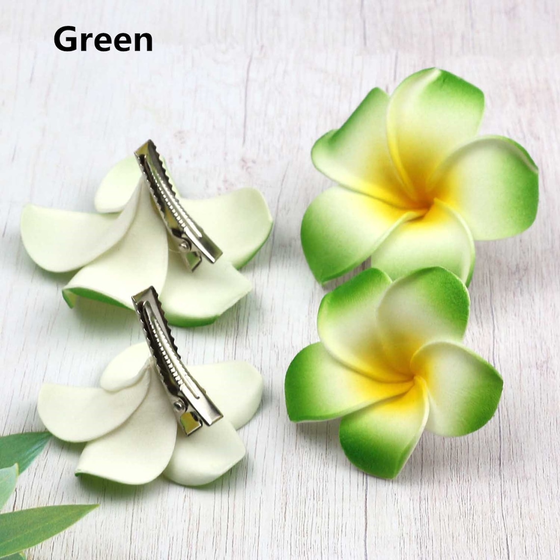 250Pcs 5cm Hawaiian Plumeria Flower Foam Hair Clip New Etsy