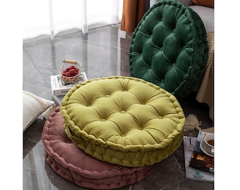 24 X 24 Round Chair Cushion,velvet Sofa Cushion,with Handle Chair Pads/thicken  Baroque Chair Seat/meditation Chair Pad,poufs/floor Cushion 