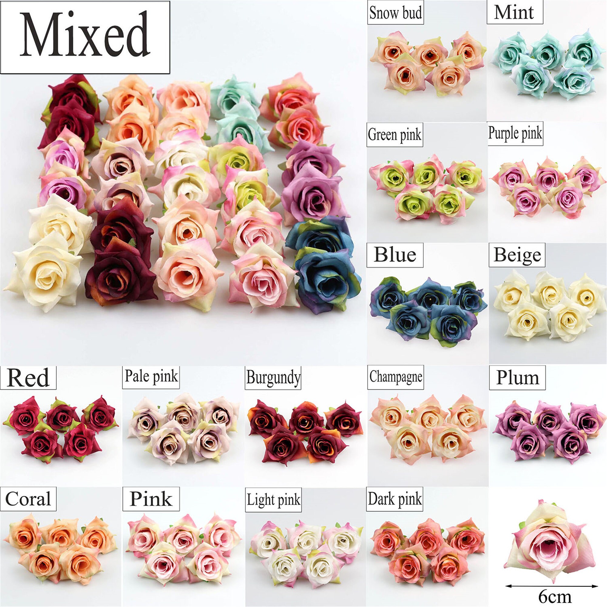 30Pcs mini Silk Roses Heads Single Tone Artificial Silk Etsy